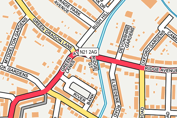 N21 2AG map - OS OpenMap – Local (Ordnance Survey) N21 2AG map - OS OpenMap – Local (Ordnance Survey)