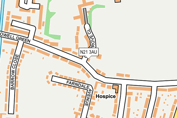 N21 3AU map - OS OpenMap – Local (Ordnance Survey) N21 3AU map - OS OpenMap – Local (Ordnance Survey)