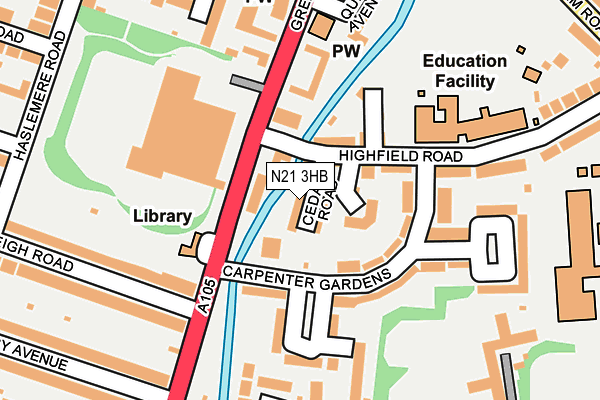 N21 3HB map - OS OpenMap – Local (Ordnance Survey) N21 3HB map - OS OpenMap – Local (Ordnance Survey)