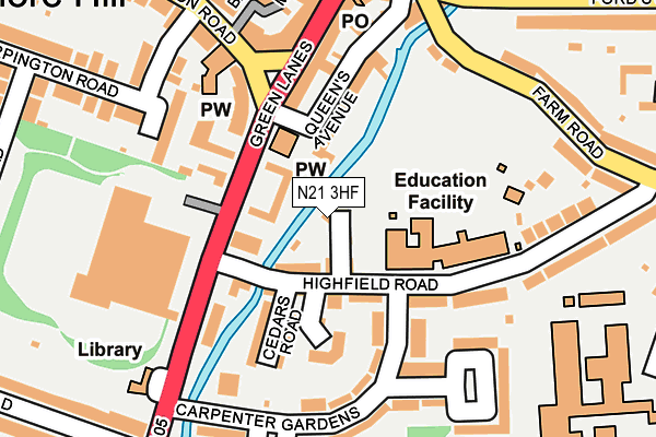 N21 3HF map - OS OpenMap – Local (Ordnance Survey) N21 3HF map - OS OpenMap – Local (Ordnance Survey)