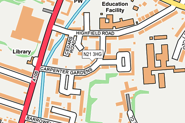 N21 3HG map - OS OpenMap – Local (Ordnance Survey) N21 3HG map - OS OpenMap – Local (Ordnance Survey)