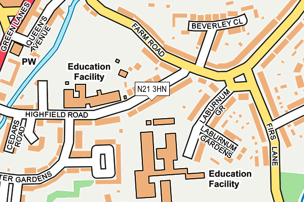 N21 3HN map - OS OpenMap – Local (Ordnance Survey) N21 3HN map - OS OpenMap – Local (Ordnance Survey)