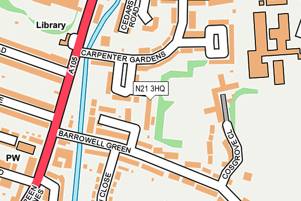 N21 3HQ map - OS OpenMap – Local (Ordnance Survey) N21 3HQ map - OS OpenMap – Local (Ordnance Survey)