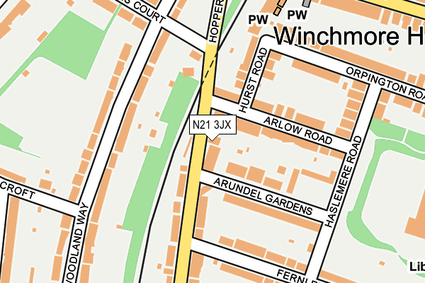 N21 3JX map - OS OpenMap – Local (Ordnance Survey) N21 3JX map - OS OpenMap – Local (Ordnance Survey)
