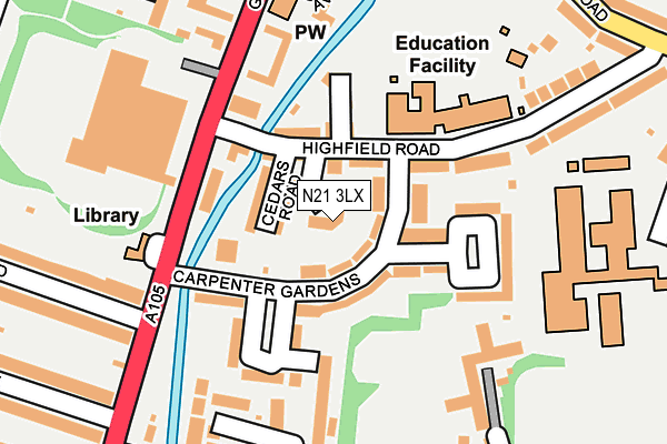 N21 3LX map - OS OpenMap – Local (Ordnance Survey) N21 3LX map - OS OpenMap – Local (Ordnance Survey)
