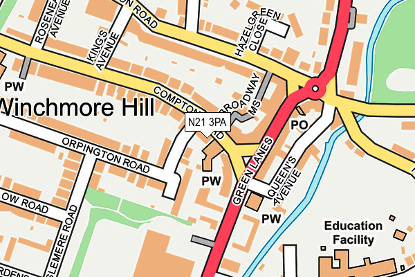 N21 3PA map - OS OpenMap – Local (Ordnance Survey) N21 3PA map - OS OpenMap – Local (Ordnance Survey)
