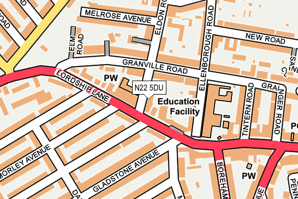 N22 5DU map - OS OpenMap – Local (Ordnance Survey) N22 5DU map - OS OpenMap – Local (Ordnance Survey)