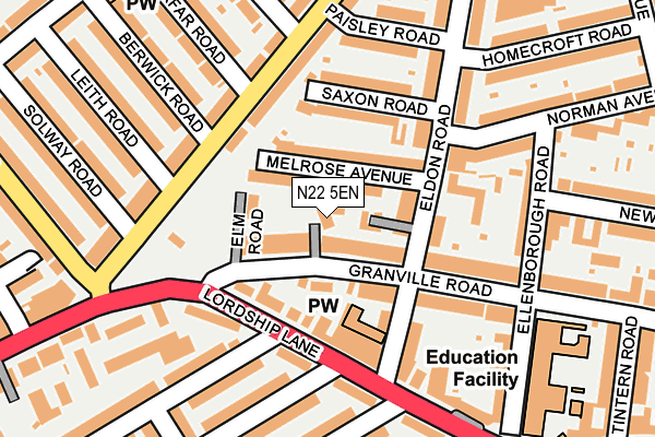 N22 5EN map - OS OpenMap – Local (Ordnance Survey) N22 5EN map - OS OpenMap – Local (Ordnance Survey)