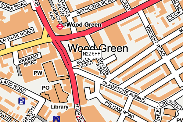 N22 5HF map - OS OpenMap – Local (Ordnance Survey) N22 5HF map - OS OpenMap – Local (Ordnance Survey)