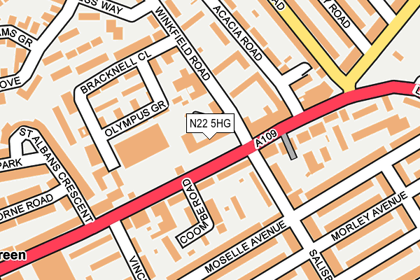 N22 5HG map - OS OpenMap – Local (Ordnance Survey) N22 5HG map - OS OpenMap – Local (Ordnance Survey)