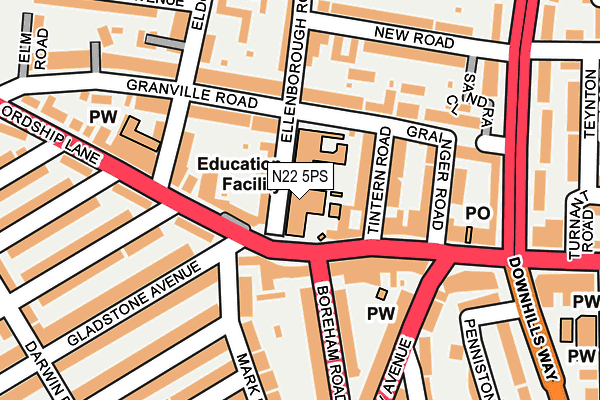 N22 5PS map - OS OpenMap – Local (Ordnance Survey) N22 5PS map - OS OpenMap – Local (Ordnance Survey)