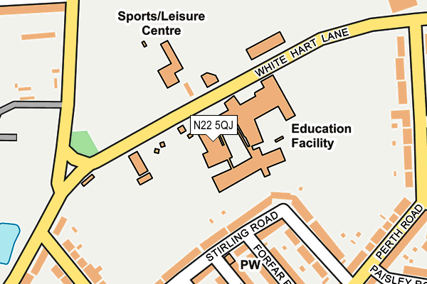 N22 5QJ map - OS OpenMap – Local (Ordnance Survey) N22 5QJ map - OS OpenMap – Local (Ordnance Survey)