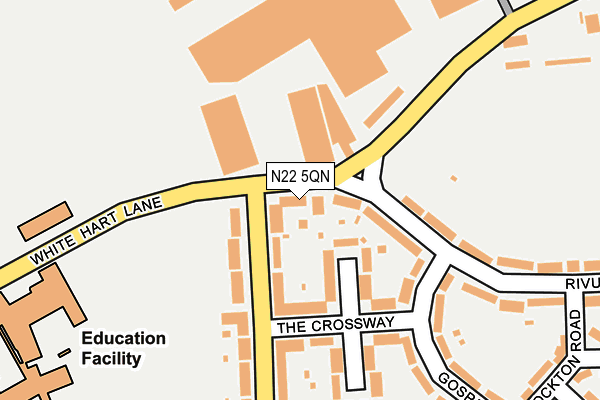 N22 5QN map - OS OpenMap – Local (Ordnance Survey) N22 5QN map - OS OpenMap – Local (Ordnance Survey)