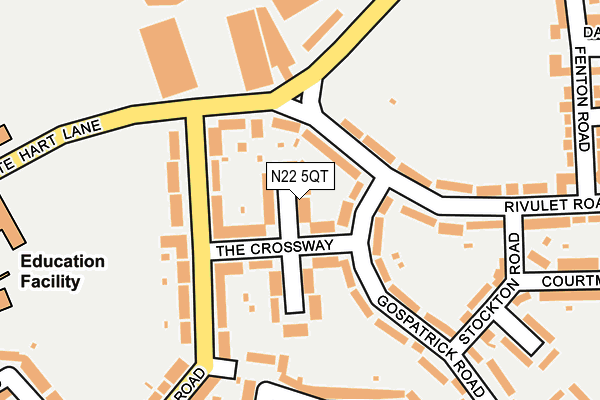 N22 5QT map - OS OpenMap – Local (Ordnance Survey) N22 5QT map - OS OpenMap – Local (Ordnance Survey)
