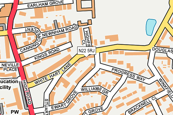 N22 5RJ map - OS OpenMap – Local (Ordnance Survey) N22 5RJ map - OS OpenMap – Local (Ordnance Survey)