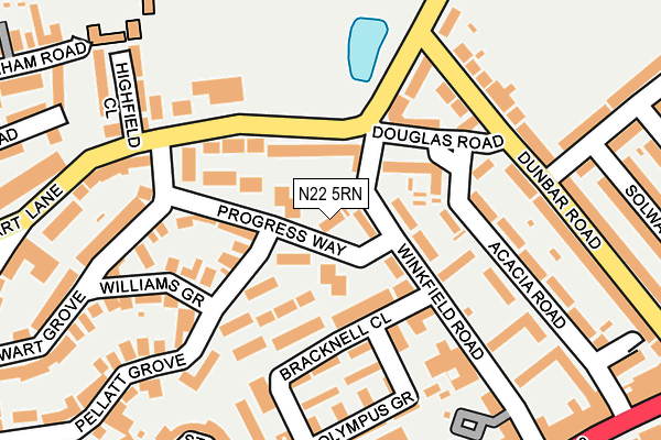 N22 5RN map - OS OpenMap – Local (Ordnance Survey) N22 5RN map - OS OpenMap – Local (Ordnance Survey)