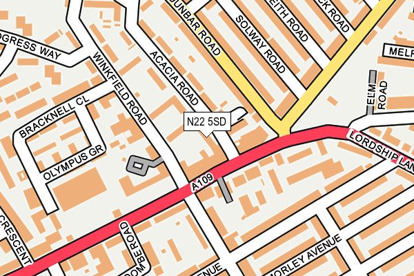 N22 5SD map - OS OpenMap – Local (Ordnance Survey) N22 5SD map - OS OpenMap – Local (Ordnance Survey)