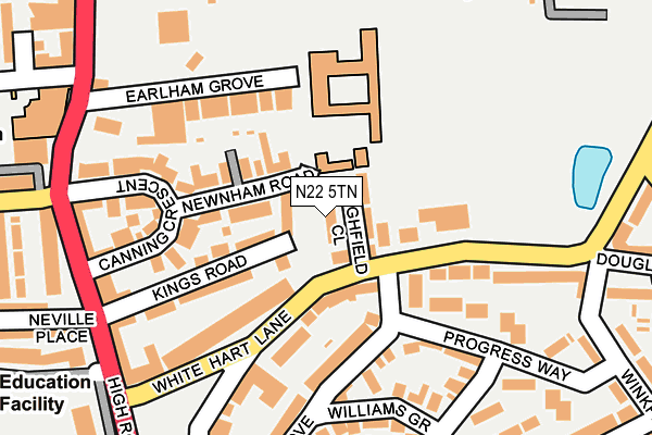 N22 5TN map - OS OpenMap – Local (Ordnance Survey) N22 5TN map - OS OpenMap – Local (Ordnance Survey)