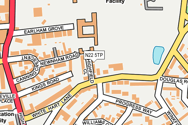 N22 5TP map - OS OpenMap – Local (Ordnance Survey) N22 5TP map - OS OpenMap – Local (Ordnance Survey)