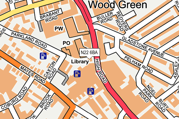 N22 6BA map - OS OpenMap – Local (Ordnance Survey) N22 6BA map - OS OpenMap – Local (Ordnance Survey)