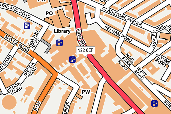 N22 6EF map - OS OpenMap – Local (Ordnance Survey) N22 6EF map - OS OpenMap – Local (Ordnance Survey)