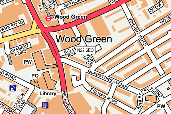 N22 6EQ map - OS OpenMap – Local (Ordnance Survey) N22 6EQ map - OS OpenMap – Local (Ordnance Survey)