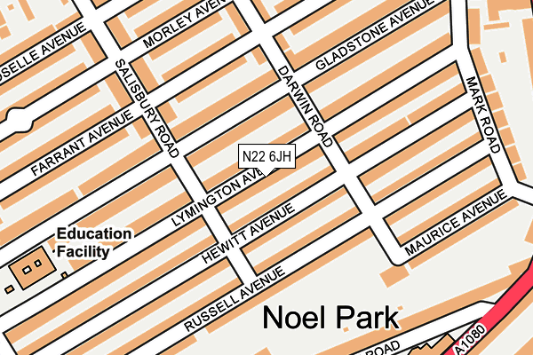 N22 6JH map - OS OpenMap – Local (Ordnance Survey) N22 6JH map - OS OpenMap – Local (Ordnance Survey)