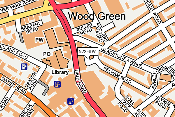 N22 6LW map - OS OpenMap – Local (Ordnance Survey) N22 6LW map - OS OpenMap – Local (Ordnance Survey)