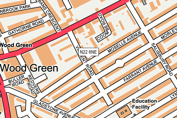 N22 6NE map - OS OpenMap – Local (Ordnance Survey) N22 6NE map - OS OpenMap – Local (Ordnance Survey)