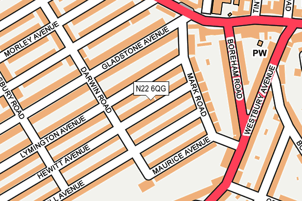 N22 6QG map - OS OpenMap – Local (Ordnance Survey) N22 6QG map - OS OpenMap – Local (Ordnance Survey)