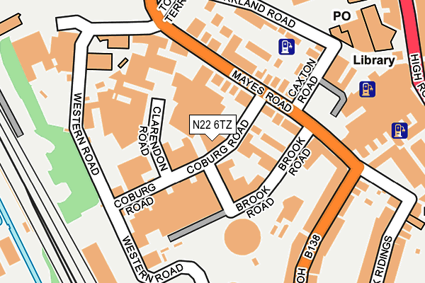 N22 6TZ map - OS OpenMap – Local (Ordnance Survey) N22 6TZ map - OS OpenMap – Local (Ordnance Survey)