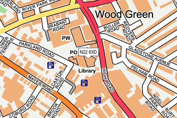 N22 6XD map - OS OpenMap – Local (Ordnance Survey) N22 6XD map - OS OpenMap – Local (Ordnance Survey)