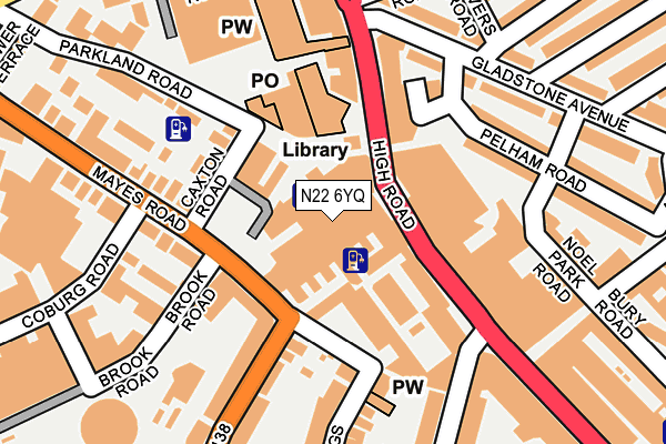 N22 6YQ map - OS OpenMap – Local (Ordnance Survey) N22 6YQ map - OS OpenMap – Local (Ordnance Survey)