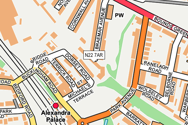 N22 7AR map - OS OpenMap – Local (Ordnance Survey) N22 7AR map - OS OpenMap – Local (Ordnance Survey)