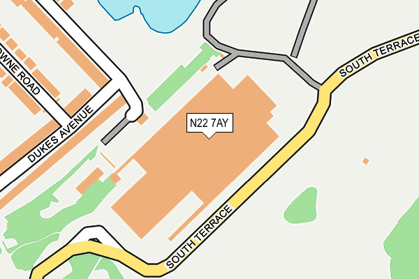 N22 7AY map - OS OpenMap – Local (Ordnance Survey) N22 7AY map - OS OpenMap – Local (Ordnance Survey)