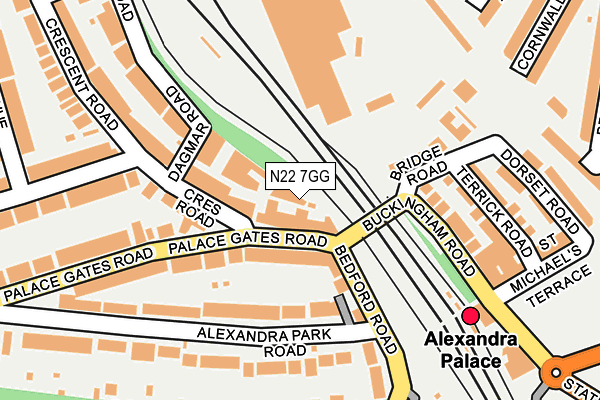 N22 7GG map - OS OpenMap – Local (Ordnance Survey) N22 7GG map - OS OpenMap – Local (Ordnance Survey)