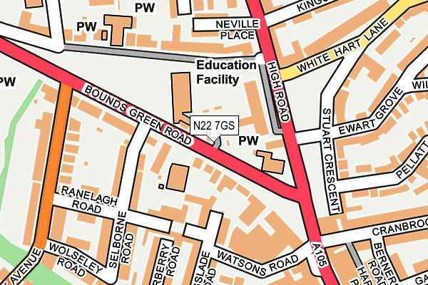 N22 7GS map - OS OpenMap – Local (Ordnance Survey) N22 7GS map - OS OpenMap – Local (Ordnance Survey)