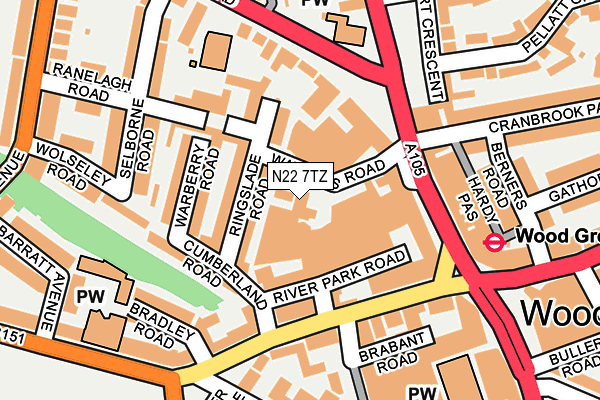 N22 7TZ map - OS OpenMap – Local (Ordnance Survey) N22 7TZ map - OS OpenMap – Local (Ordnance Survey)
