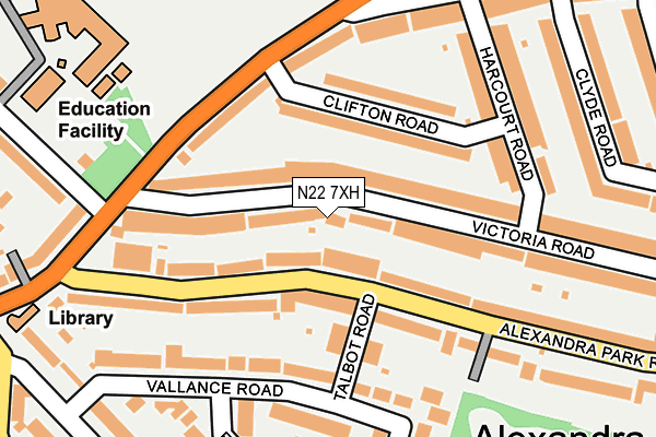 N22 7XH map - OS OpenMap – Local (Ordnance Survey) N22 7XH map - OS OpenMap – Local (Ordnance Survey)