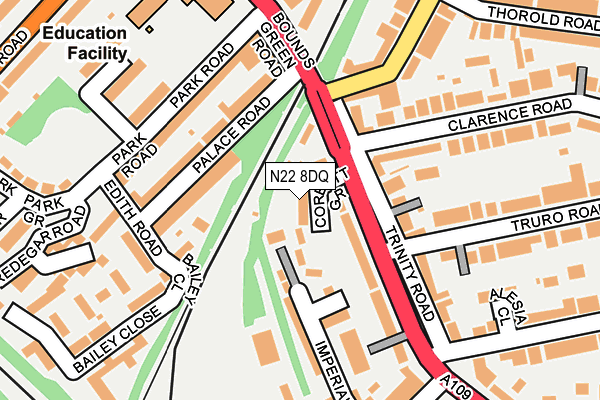 N22 8DQ map - OS OpenMap – Local (Ordnance Survey) N22 8DQ map - OS OpenMap – Local (Ordnance Survey)