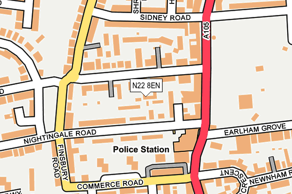 N22 8EN map - OS OpenMap – Local (Ordnance Survey) N22 8EN map - OS OpenMap – Local (Ordnance Survey)