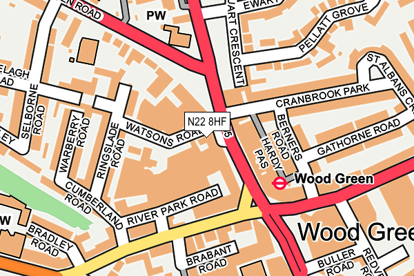 N22 8HF map - OS OpenMap – Local (Ordnance Survey) N22 8HF map - OS OpenMap – Local (Ordnance Survey)