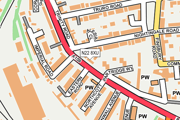 N22 8XU map - OS OpenMap – Local (Ordnance Survey) N22 8XU map - OS OpenMap – Local (Ordnance Survey)
