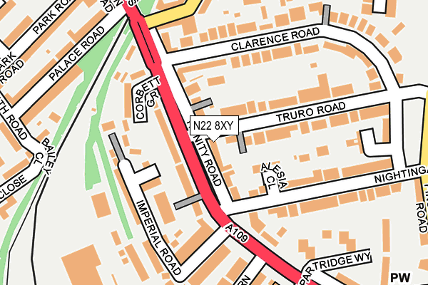 N22 8XY map - OS OpenMap – Local (Ordnance Survey) N22 8XY map - OS OpenMap – Local (Ordnance Survey)