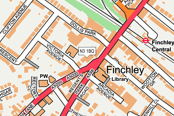 N3 1BQ map - OS OpenMap – Local (Ordnance Survey) N3 1BQ map - OS OpenMap – Local (Ordnance Survey)