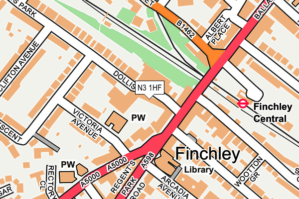 N3 1HF map - OS OpenMap – Local (Ordnance Survey)