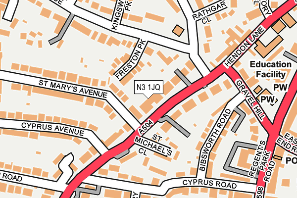 N3 1JQ map - OS OpenMap – Local (Ordnance Survey) N3 1JQ map - OS OpenMap – Local (Ordnance Survey)