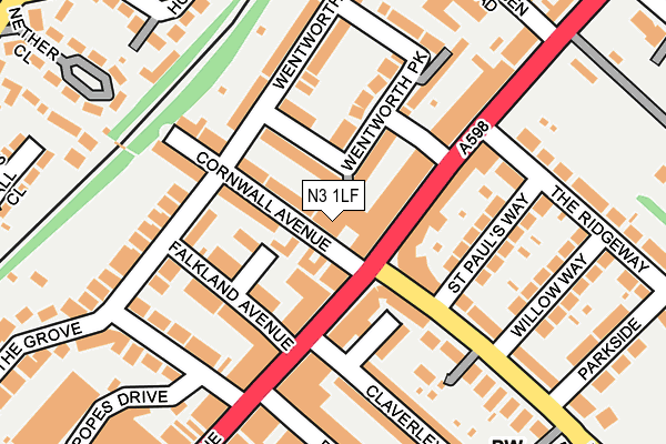 N3 1LF map - OS OpenMap – Local (Ordnance Survey) N3 1LF map - OS OpenMap – Local (Ordnance Survey)