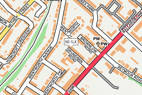 N3 1LX map - OS OpenMap – Local (Ordnance Survey) N3 1LX map - OS OpenMap – Local (Ordnance Survey)
