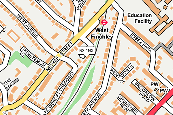 N3 1NX map - OS OpenMap – Local (Ordnance Survey) N3 1NX map - OS OpenMap – Local (Ordnance Survey)